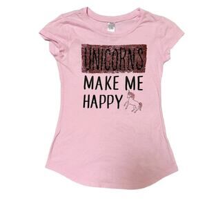 Justice Unicorn Donut Flip Sequin Shirt Size 6